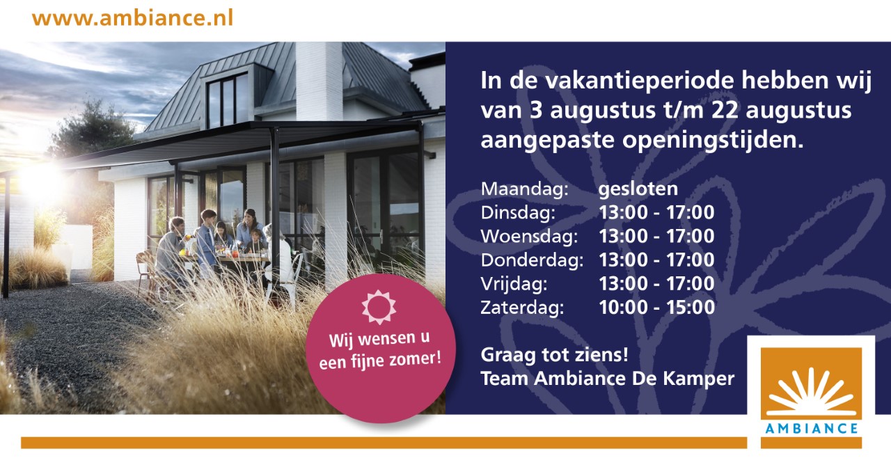 Banner vakantie openingstijden 2020
